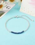 Bracciale in Lapislazzuli Naturale Sfaccettato con Catena in Acciaio Inossidabile - Clorophilla Shop