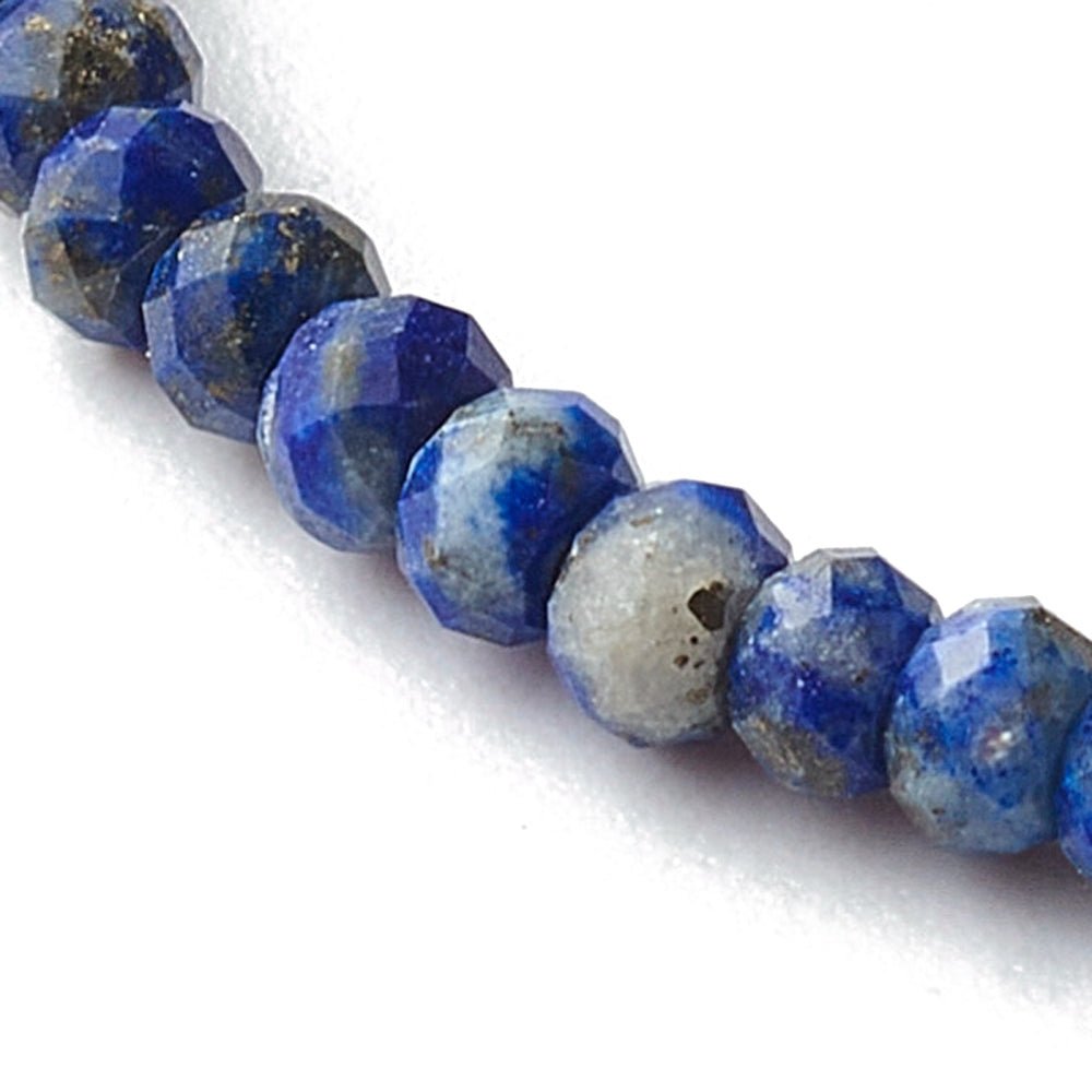 Bracciale in Lapislazzuli Naturale Sfaccettato con Catena in Acciaio Inossidabile - Clorophilla Shop