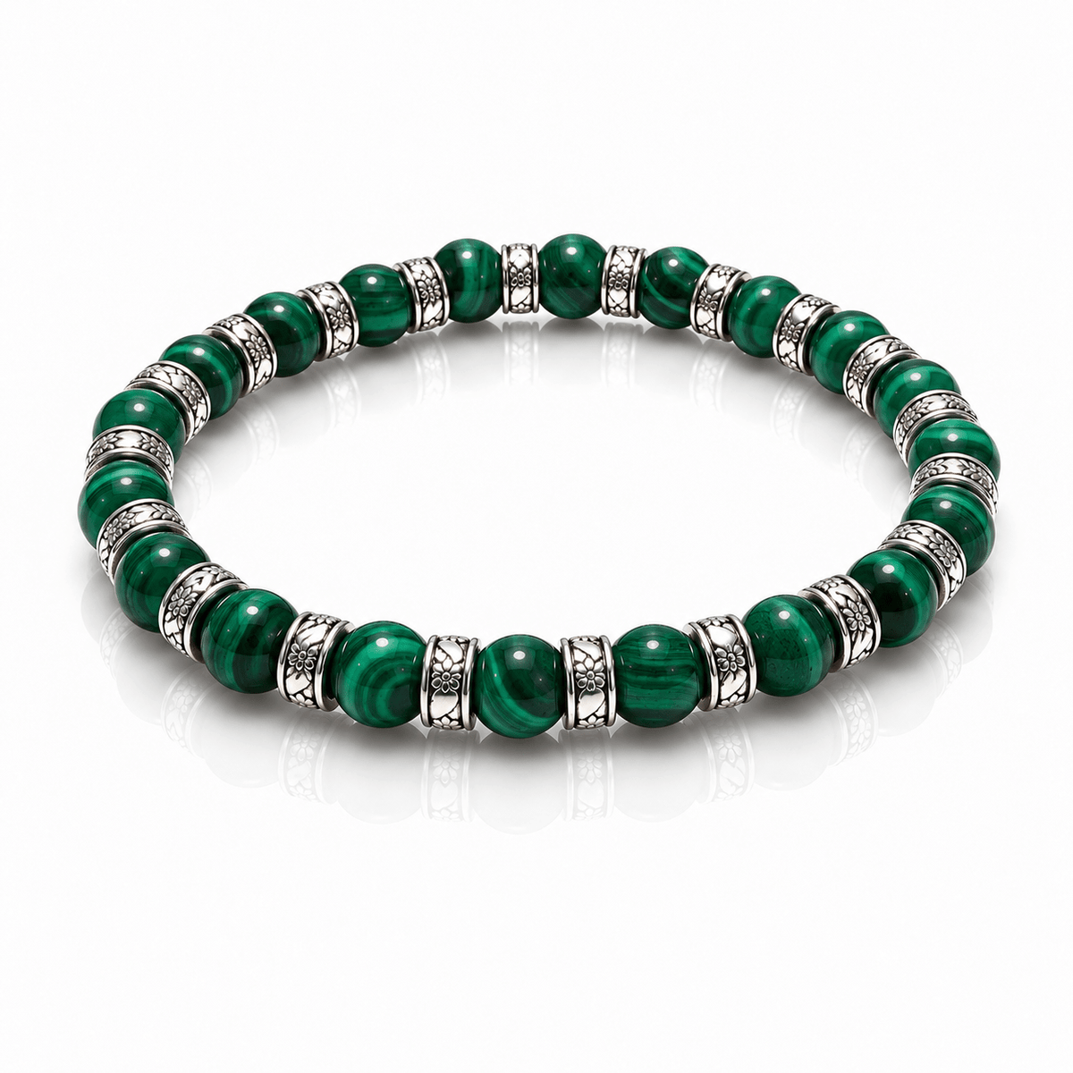 Bracciale in Malachite Elastico New Design – Trasformazione e cambiamento - Clorophilla Shop