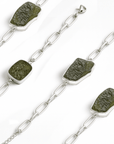 Bracciale in Moldavite Naturale in argento 925 regolabile - Confezione Regalo, garanzia - Clorophilla Shop