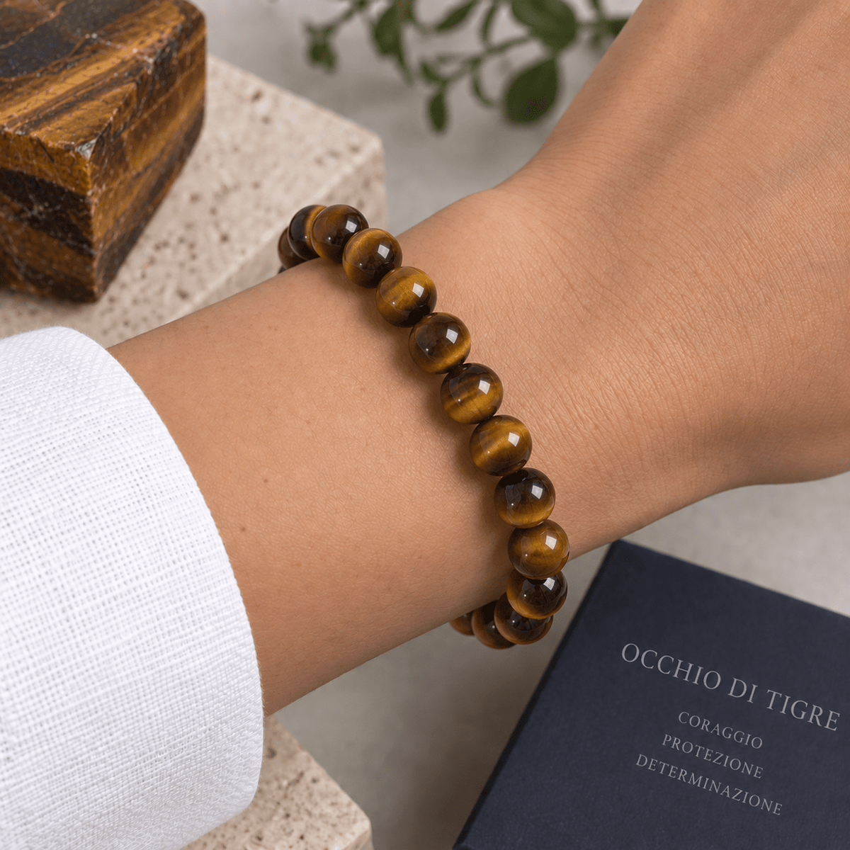 BRACCIALE IN OCCHIO DI TIGRE - Coraggio, forza e protezione - Clorophilla Shop