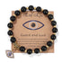 Bracciale in Ossidiana Naturale con Charm Occhio Di nazar in Zirconi – Elastico - Clorophilla Shop
