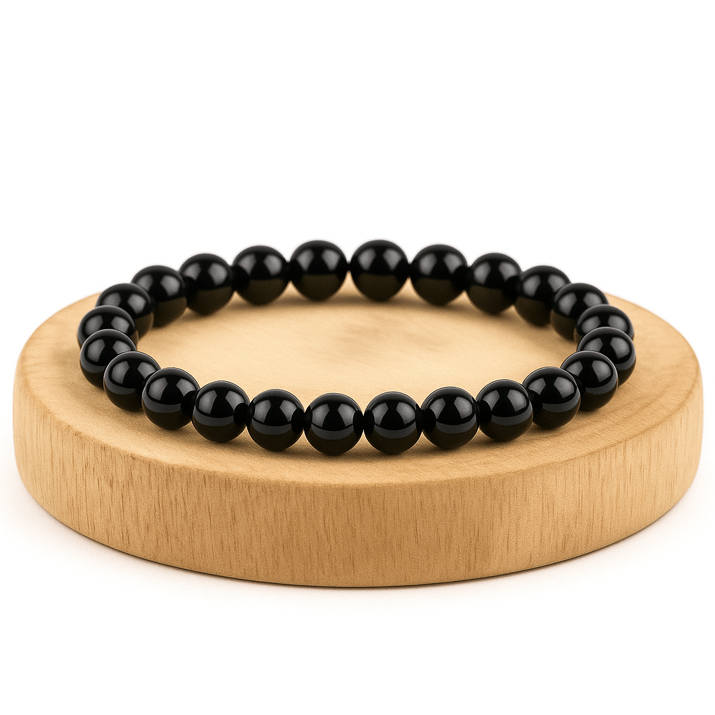 BRACCIALE IN OSSIDIANA NERA - Scudo energetico - Clorophilla Shop