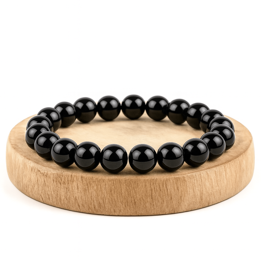 BRACCIALE IN OSSIDIANA NERA - Scudo energetico - Clorophilla Shop