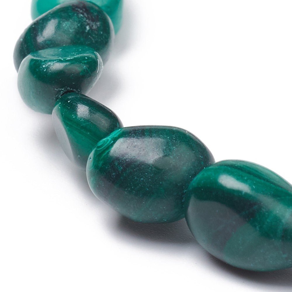 BRACCIALE IN PEPITE DI MALACHITE NATURALE - Trasformazione e Autoconsapevolezza - Clorophilla Shop