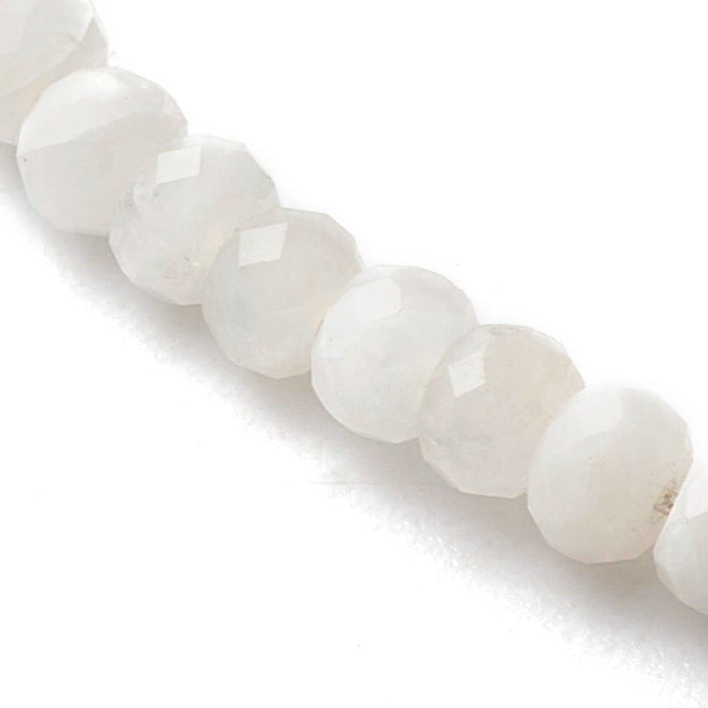 Bracciale in Pietra di Luna Naturale Sfaccettata con Catena in Acciaio Inossidabile - Clorophilla Shop