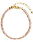 BRACCIALE IN RODOCROSITE e ottono placcato oro - Pietra del cuore - Clorophilla Shop