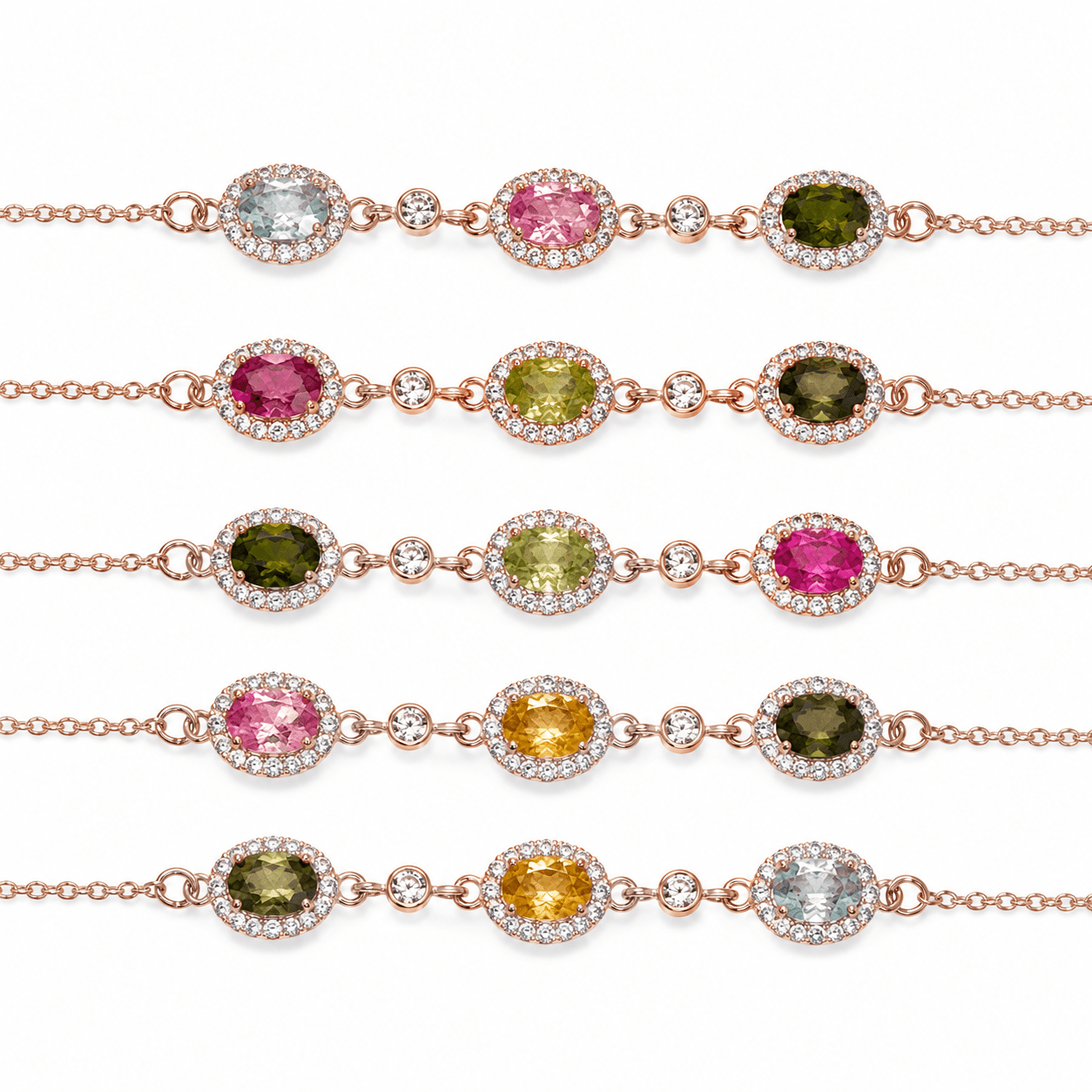 BRACCIALE IN TORMALINA MULTICOLORE - Equilibrio e benessere - Clorophilla Shop