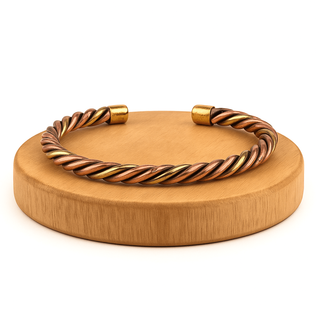 BRACCIALE INTRECCIATO IN RAME E OTTONE - Vitalità e resistenza fisica - Clorophilla Shop