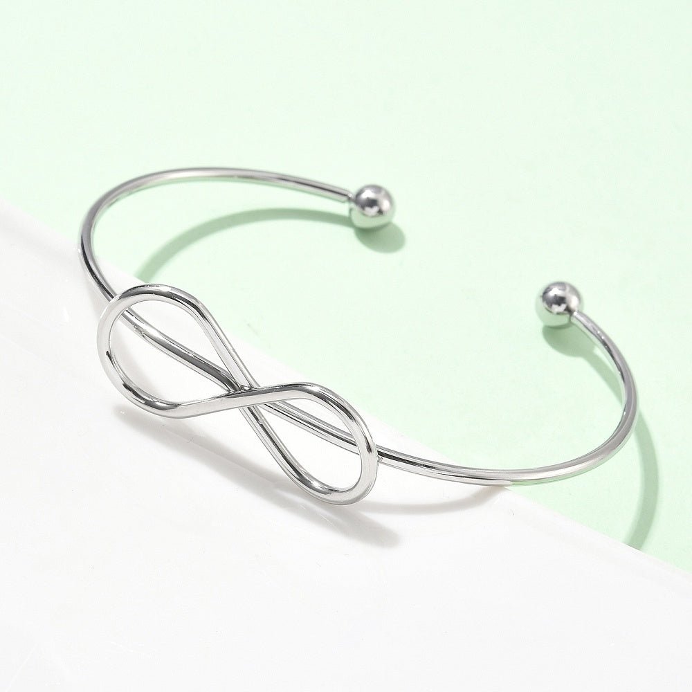 Bracciale rigido dell’Amicizia Infinito in Acciaio Inossidabile - regolabile - Clorophilla Shop