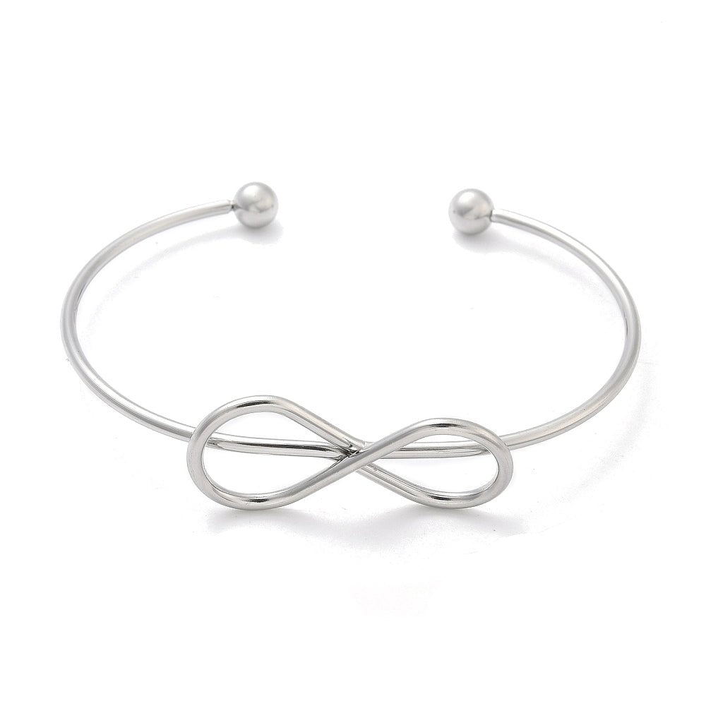 Bracciale rigido dell’Amicizia Infinito in Acciaio Inossidabile - regolabile - Clorophilla Shop