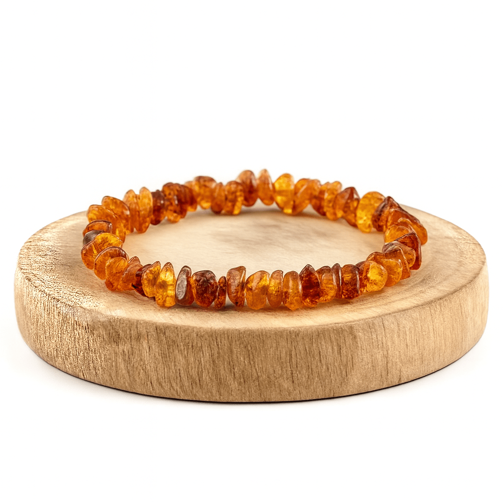 BRACCIALE SCAGLIE IN AMBRA ELASTICO - Energia e protezione - Adulto e bambino - Clorophilla Shop