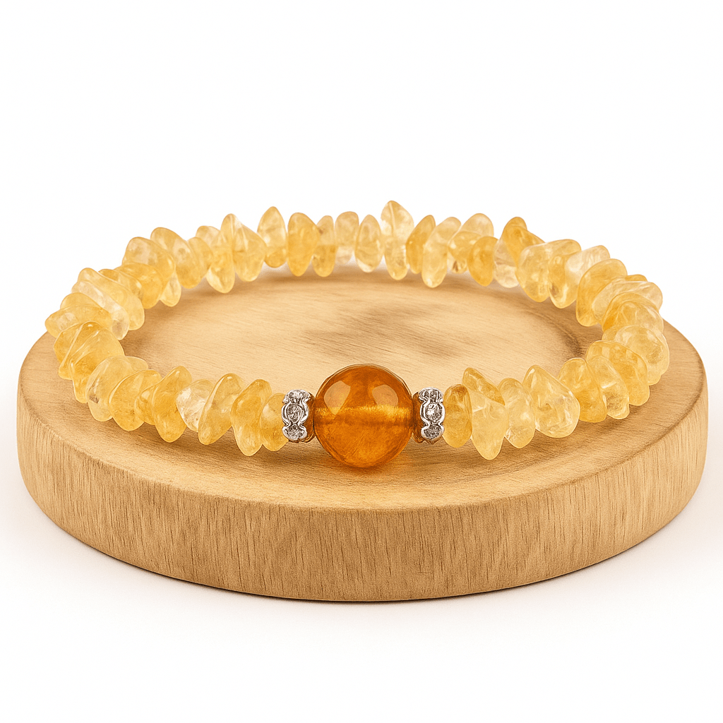 BRACCIALE SCAGLIE IN CITRINO - Abbondanza e prosperità - Clorophilla Shop