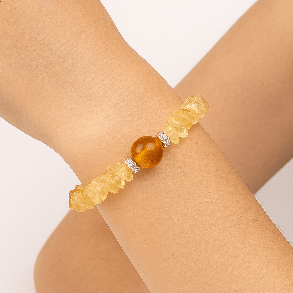 BRACCIALE SCAGLIE IN CITRINO - Abbondanza e prosperità - Clorophilla Shop