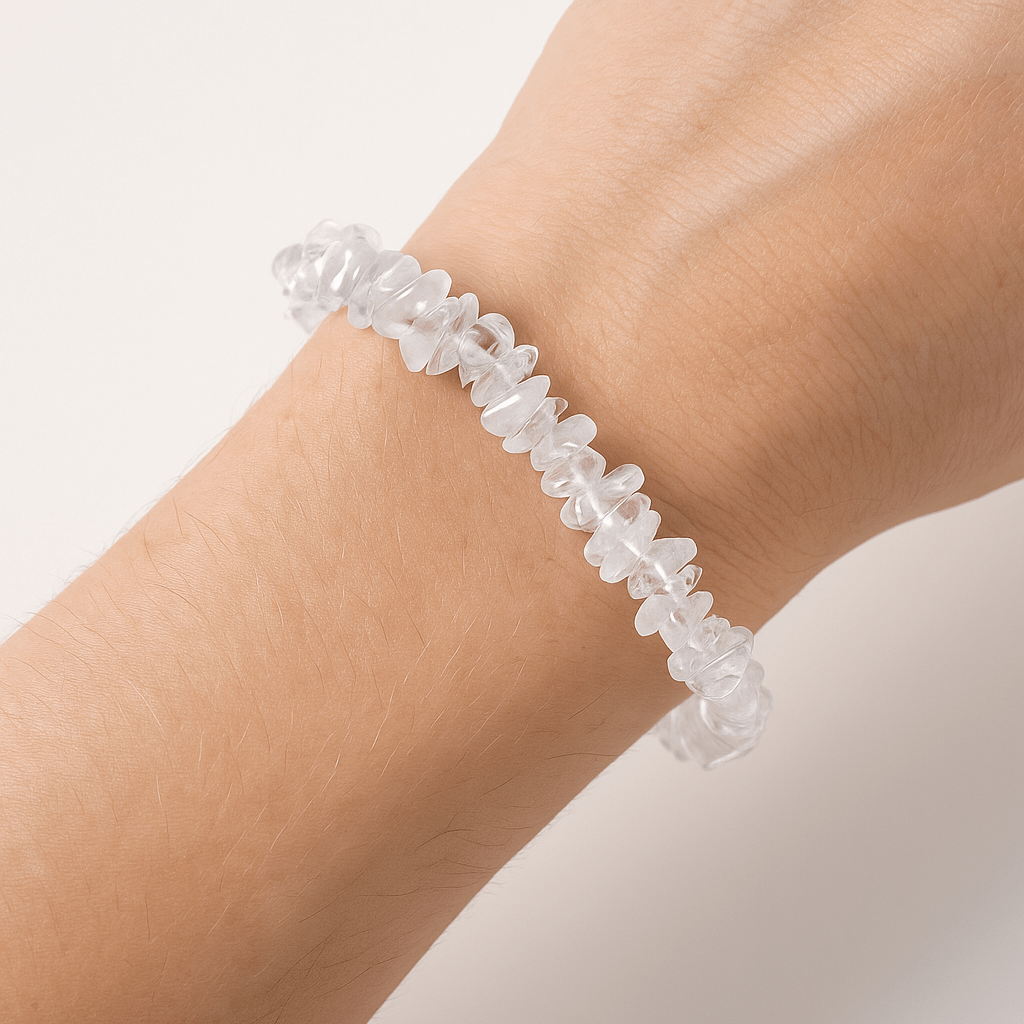BRACCIALE SCAGLIE IN CRISTALLO DI ROCCA - Chiarezza mentale ed equilibrio - Clorophilla Shop