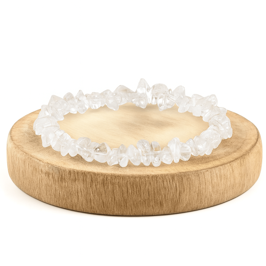 BRACCIALE SCAGLIE IN CRISTALLO DI ROCCA - Chiarezza mentale ed equilibrio - Clorophilla Shop