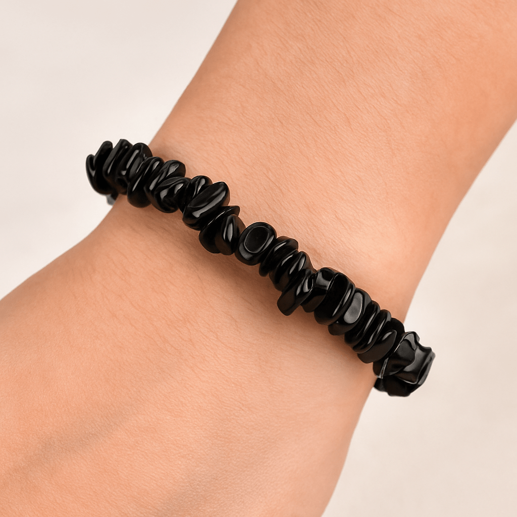 BRACCIALE SCAGLIE IN OSSIDIANA NERA - Scudo Energetico - Clorophilla Shop