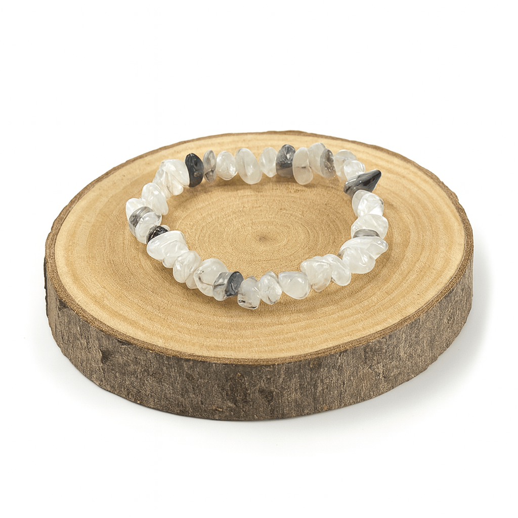 BRACCIALE SCAGLIE QUARZO TORMALINATO - Protezione energie negative - Clorophilla Shop
