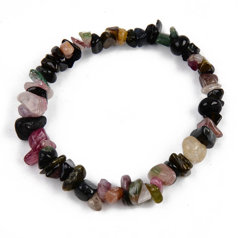 BRACCIALE SCAGLIE TORMALINA MULTICOLORE - Protezione energie negative - Clorophilla Shop
