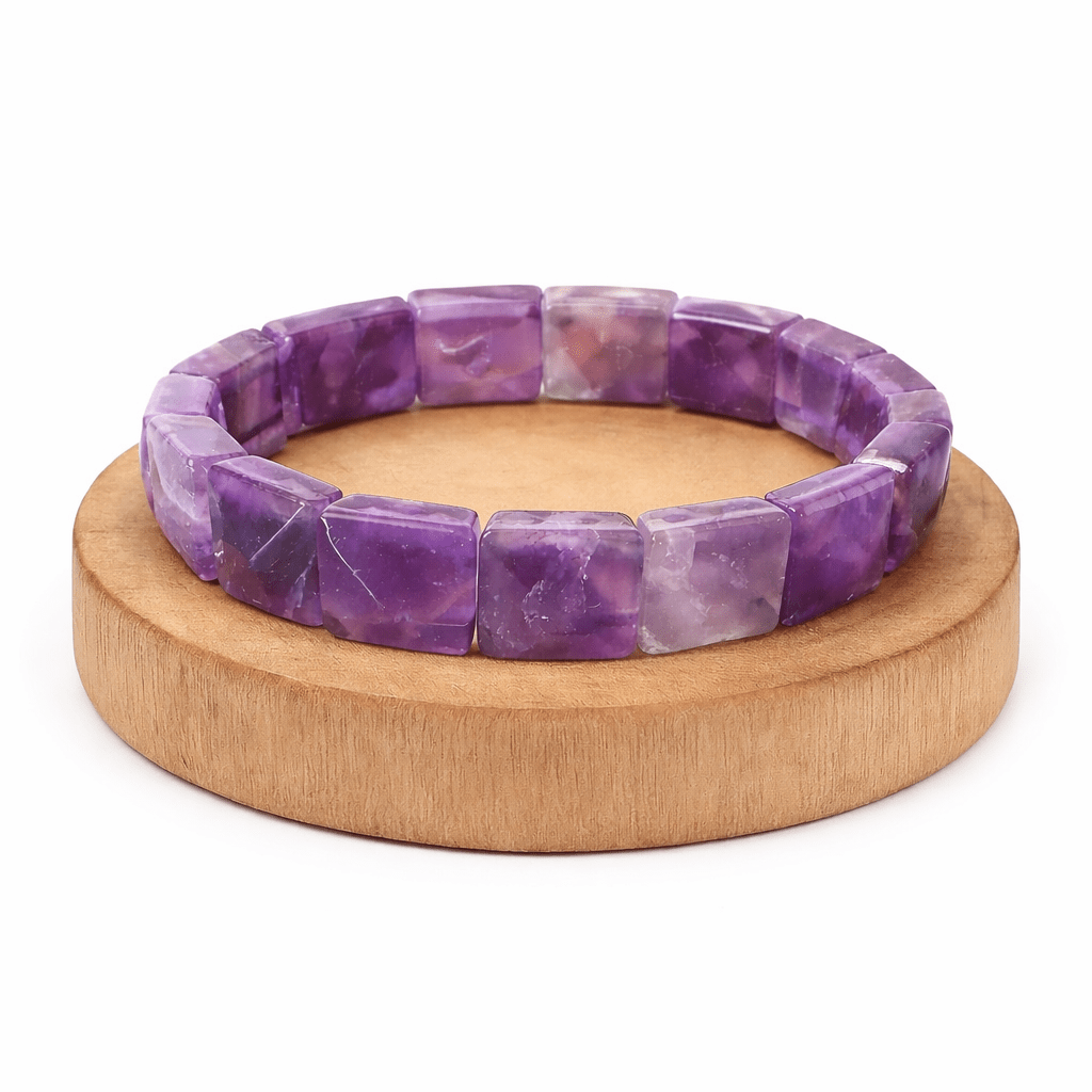 BRACCIALE SFACCETTATO IN AMETISTA - Calma e riduzione dello stress - Clorophilla Shop