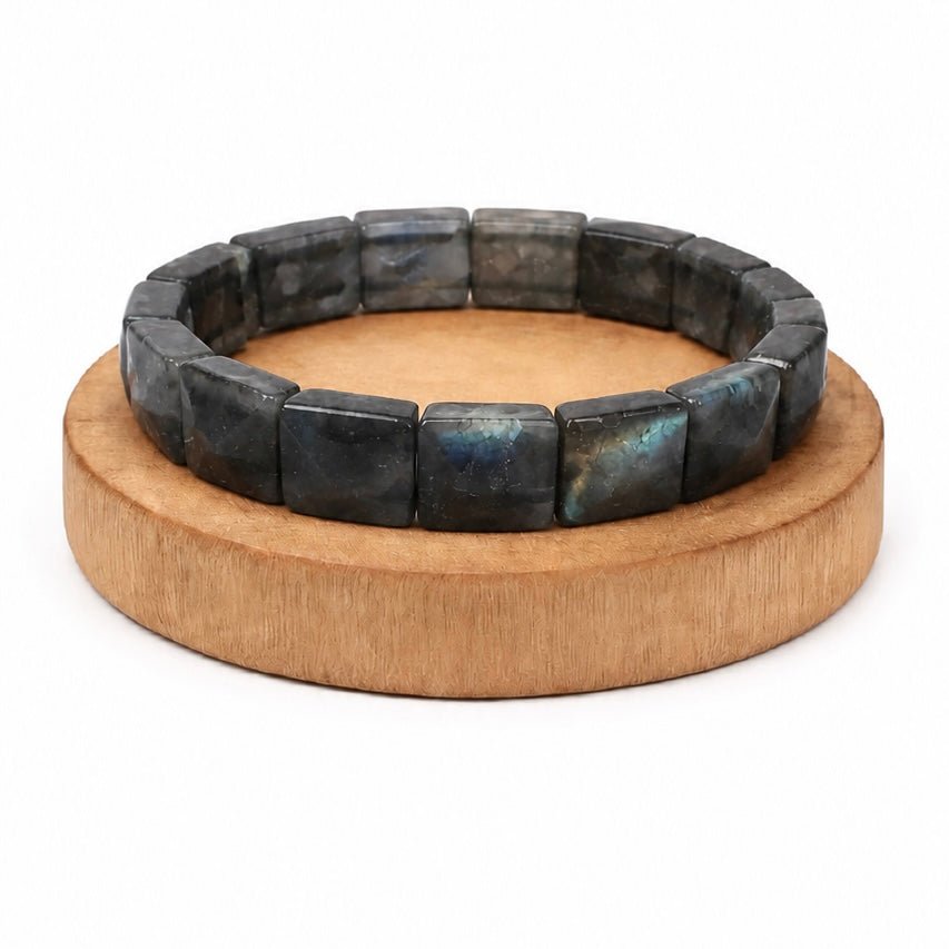 BRACCIALE SFACCETTATO IN LABRADORITE - Protezione e trasformazione - Clorophilla Shop