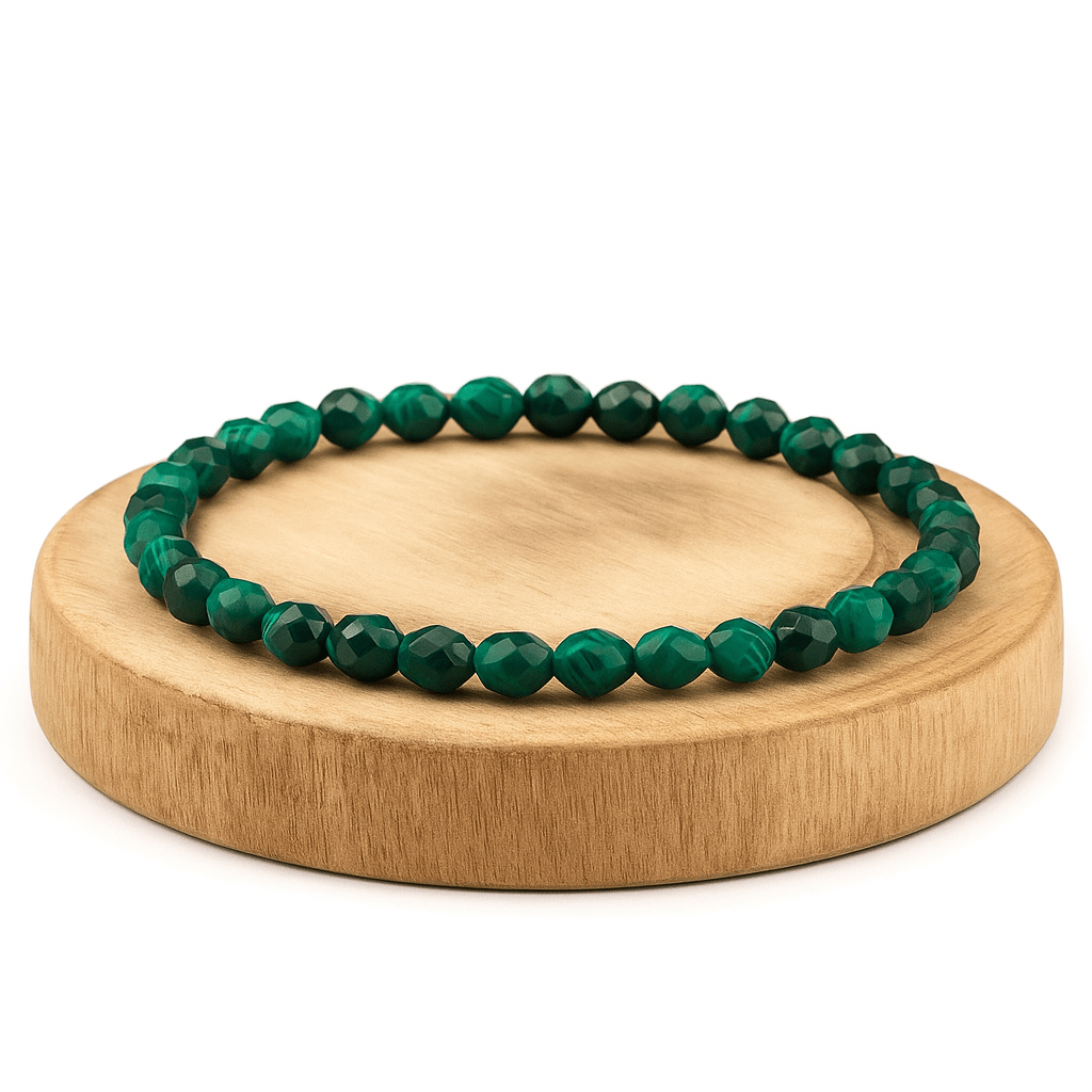 BRACCIALE SFACCETTATO IN MALACHITE - Trasformazione e crescita personale - Clorophilla Shop
