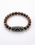 Bracciale Dzi a 9 Occhi – Legno di Agar o Ossidiana Nera