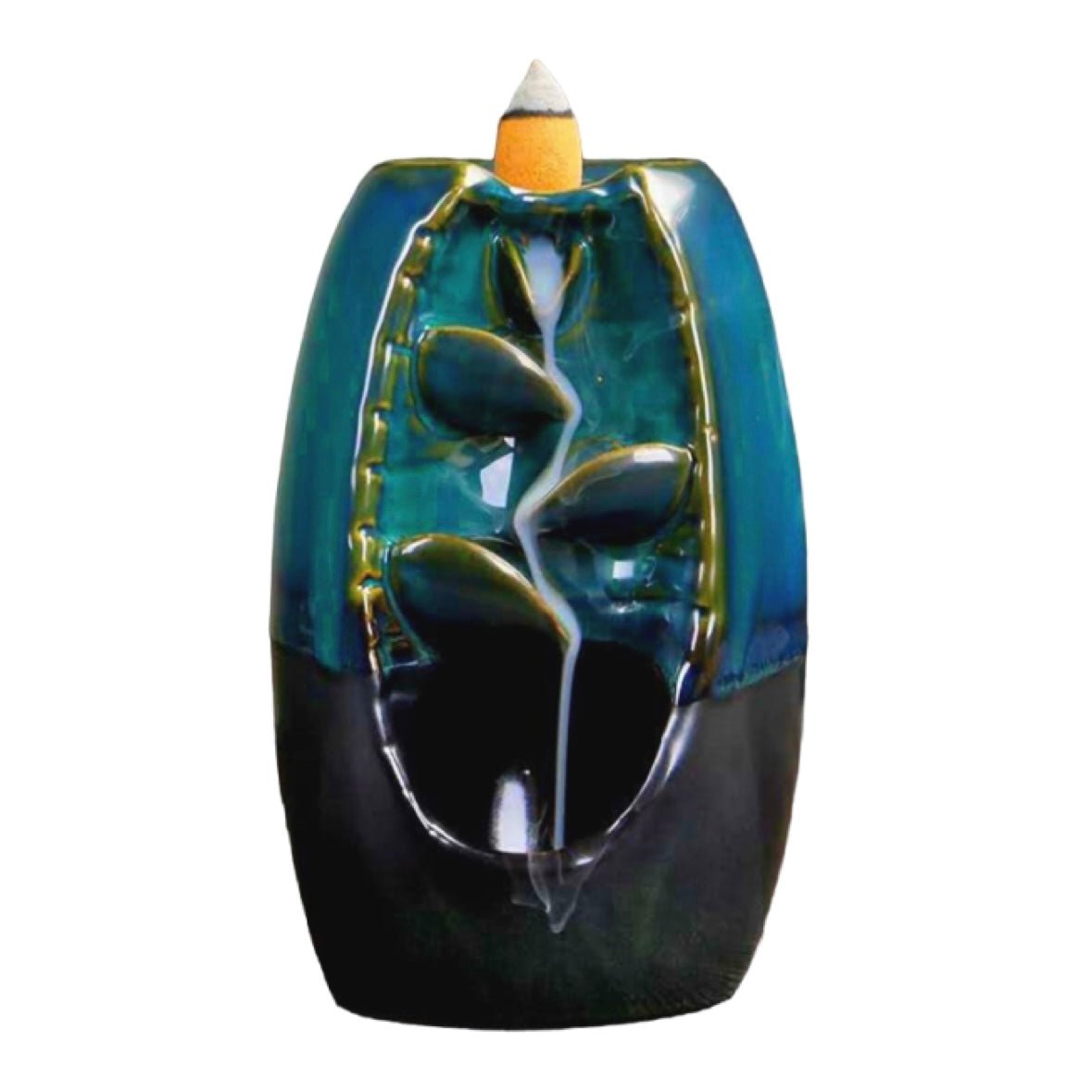 BRUCIAINCENSO A CASCATA PER INCENSO IN CONI A REFLUSSO - Blu - Clorophilla Shop