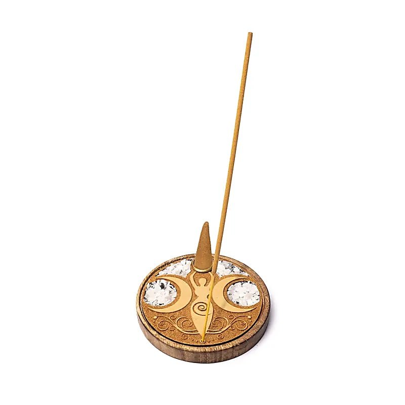 BRUCIAINCENSO DEA DELLA LUNA CON PIETRA DI LUNA - Incenso in bastoncini e coni - Clorophilla Shop