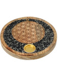 BRUCIAINCENSO FIORE DELLA VITA CON TORMALINA NERA E PIRITE - Incenso in bastoncini e coni - Clorophilla Shop