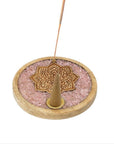 BRUCIAINCENSO MANDALA CON QUARZO ROSA - Incenso in bastoncini e coni - Clorophilla Shop