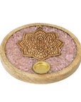 BRUCIAINCENSO MANDALA CON QUARZO ROSA - Incenso in bastoncini e coni - Clorophilla Shop