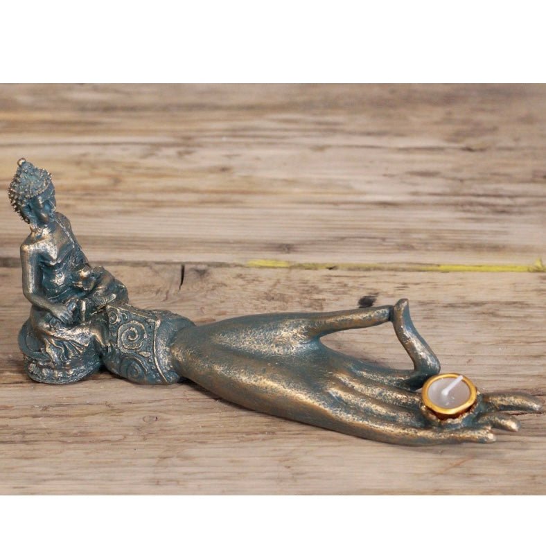 BRUCIAINCENSO MANO BUDDHA - Portaincenso in coni e lumini - Clorophilla Shop