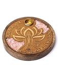 BRUCIAINCENSO NAMASTE CON QUARZO ROSA - Incenso in bastoncini e coni - Clorophilla Shop
