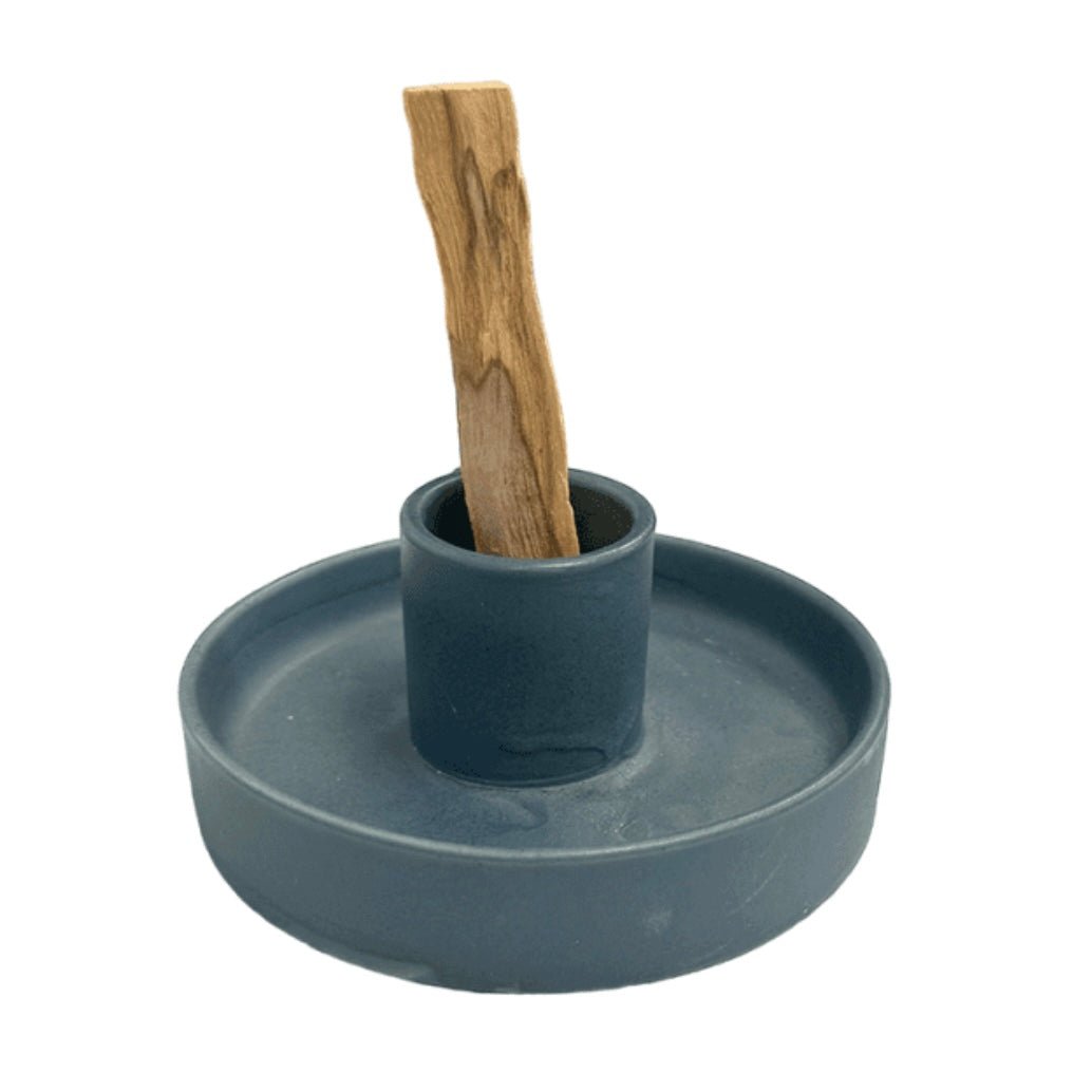 Bruciaincenso Palo Santo in ceramica - Colore blu - Clorophilla Shop