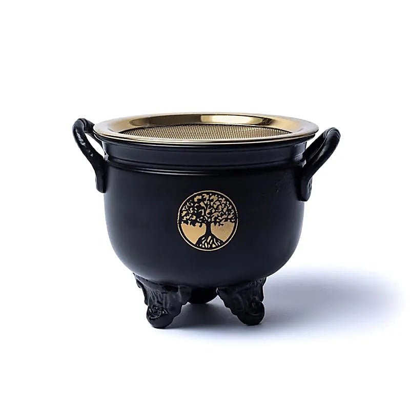 Calderone con Albero della vita - Bruciaincenso con setaccio - Clorophilla Shop