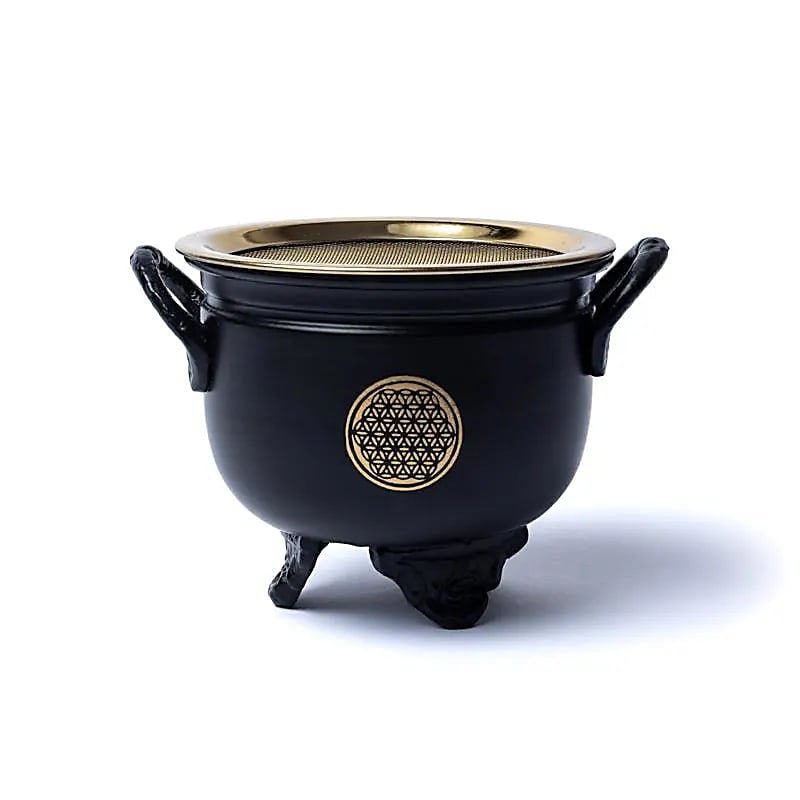 Calderone con Fiore della vita - Bruciaincenso con setaccio - Clorophilla Shop