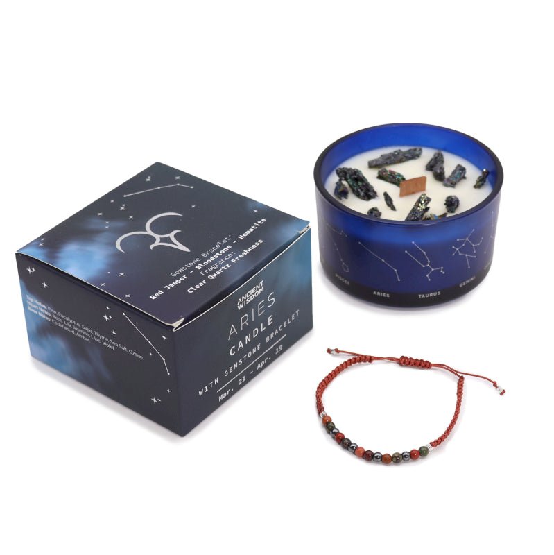 CANDELA ZODIACO CON BRACCIALE - Ariete - Clorophilla Shop
