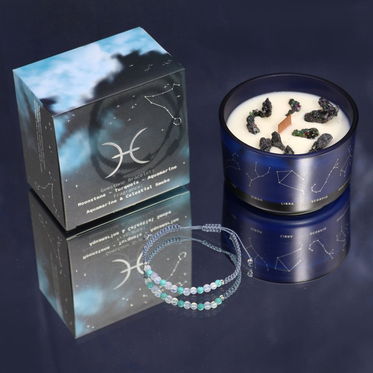 CANDELA ZODIACO CON BRACCIALE - Pesci - Clorophilla Shop