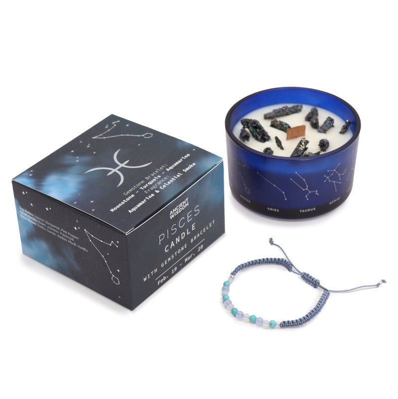 CANDELA ZODIACO CON BRACCIALE - Pesci - Clorophilla Shop
