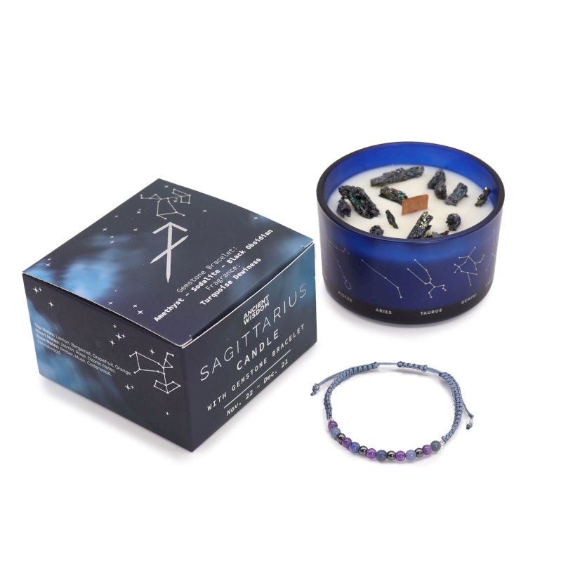 CANDELA ZODIACO CON BRACCIALE - Sagittario - Clorophilla Shop