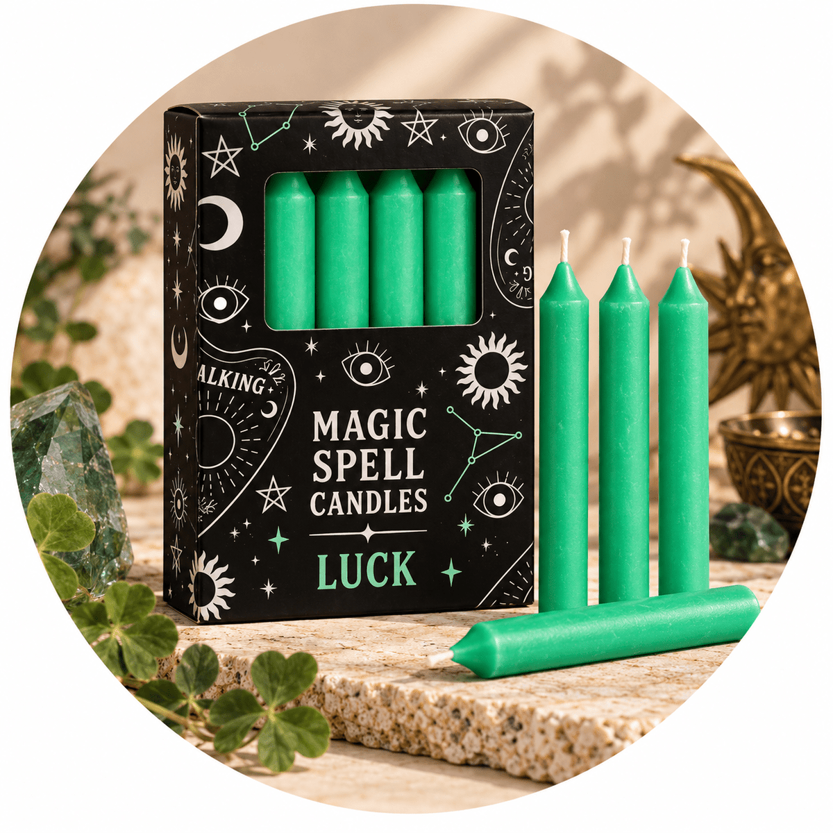 CANDELE MAGIC SPELL LUCK - Fortuna - Clorophilla Shop