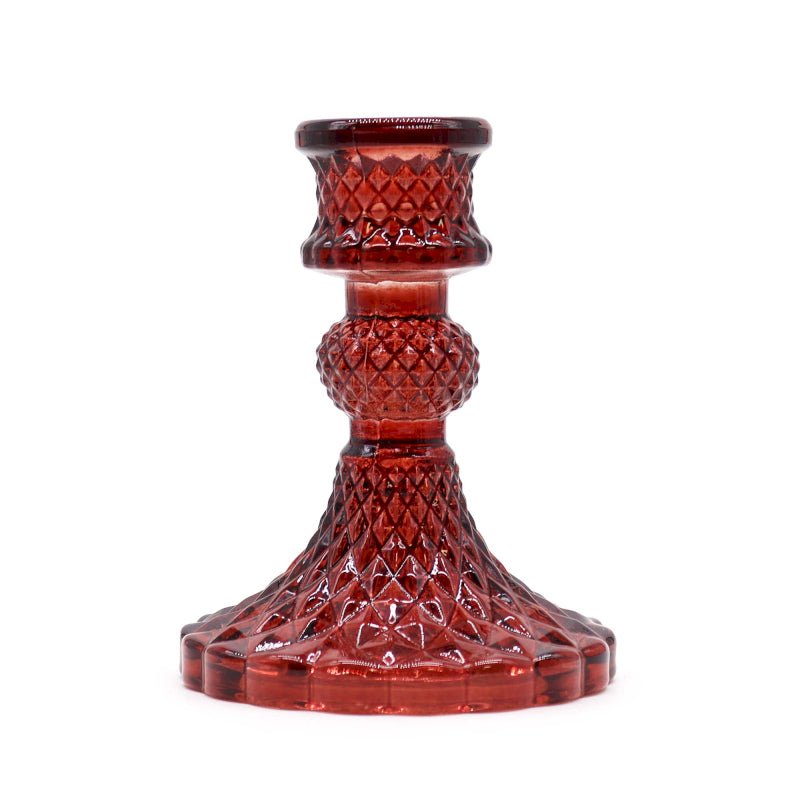 CANDELIERE VINTAGE IN VETRO - Rosso - Clorophilla Shop