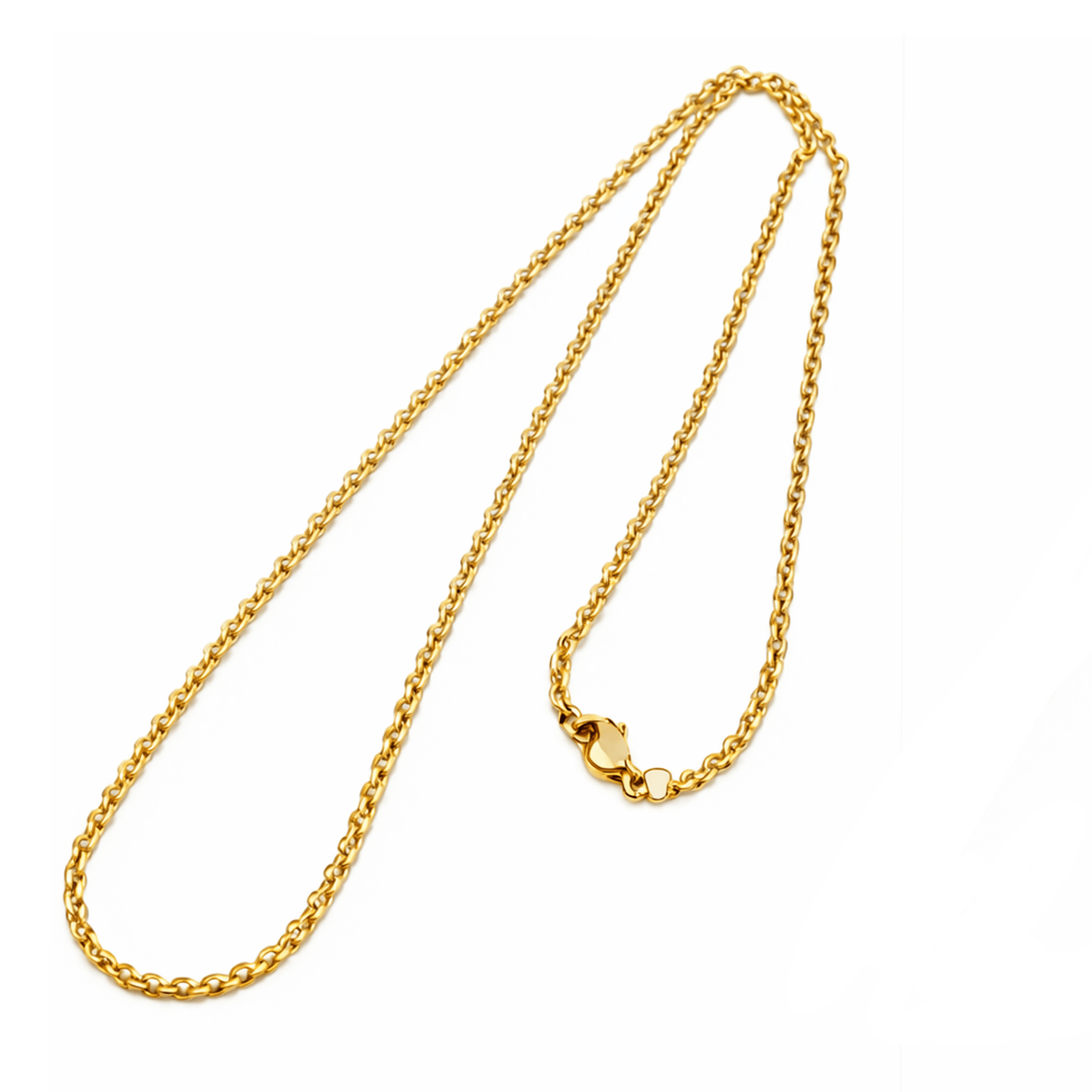 Catenella in acciaio inossidabile per collane con chiusura a moschettone - 55cm - Clorophilla Shop