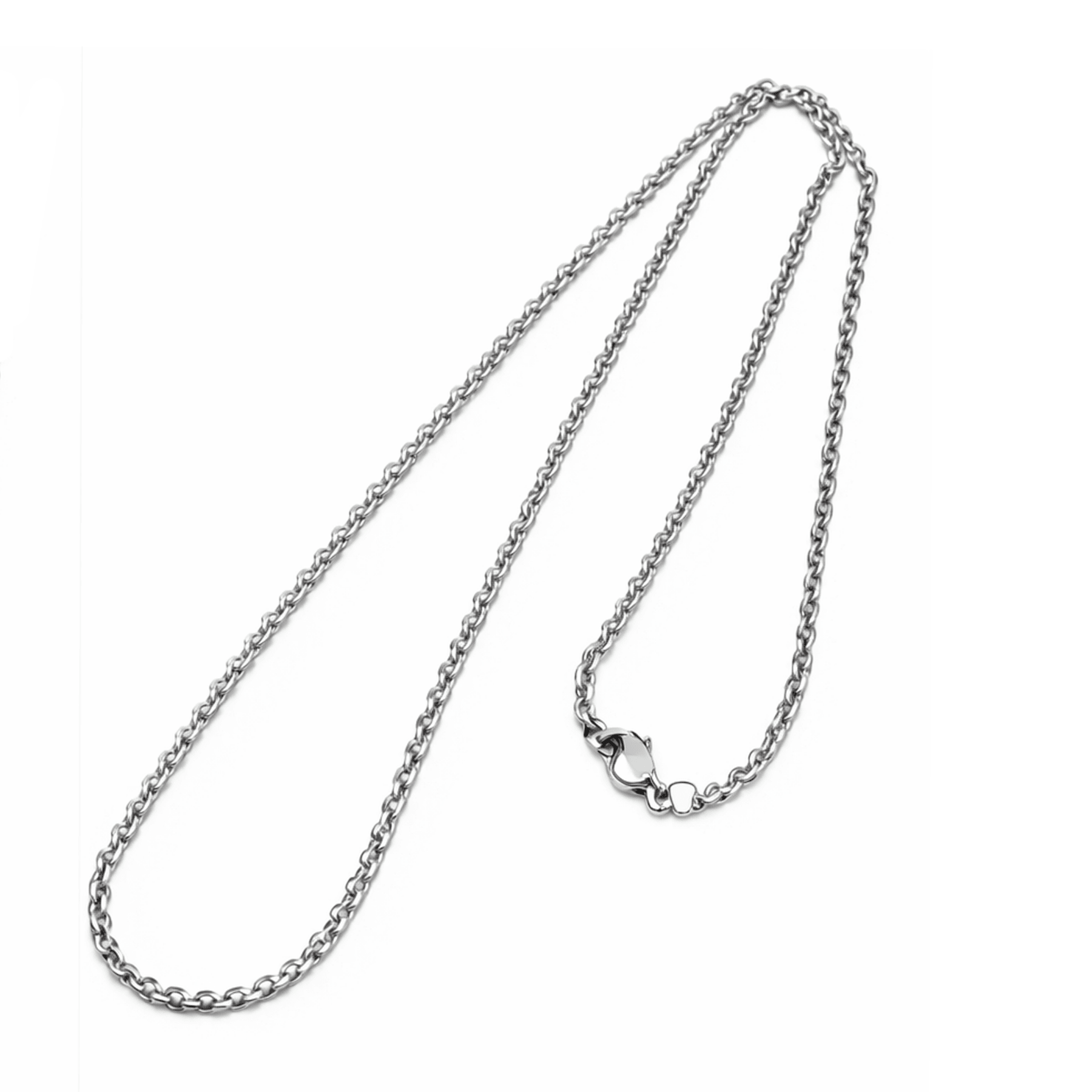 Catenella in acciaio inossidabile per collane con chiusura a moschettone - 55cm - Clorophilla Shop