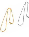Catenella in acciaio inossidabile per collane con chiusura a moschettone - 55cm - Clorophilla Shop