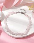 Cavigliera in chips di Quarzo Rosa regolabile - Clorophilla Shop