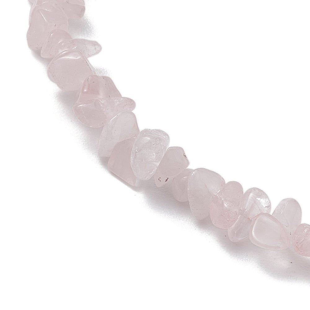 Cavigliera in chips di Quarzo Rosa regolabile - Clorophilla Shop