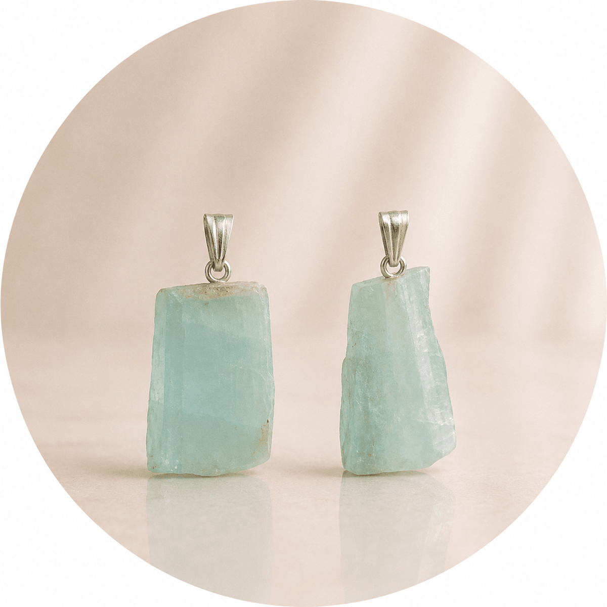 CIONDOLO ACQUAMARINA GREZZA - Calma, comunicazione e serenità - Clorophilla Shop