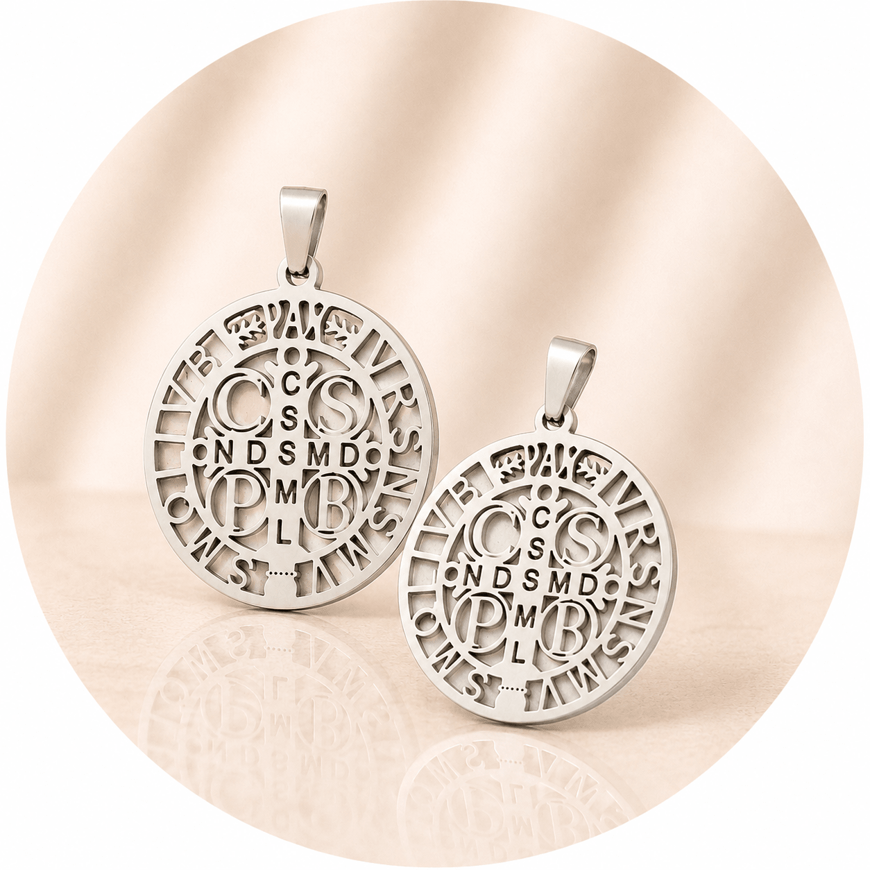 CIONDOLO AMULETO SAN BENEDETTO - Acciaio inox 201 - Clorophilla Shop